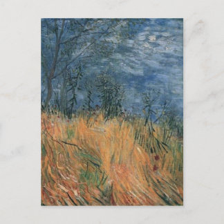 Postal Borde de Wheatfield con Poppies Van Gogh Bella Art