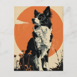 Postal Borde del arte de la época de la collie