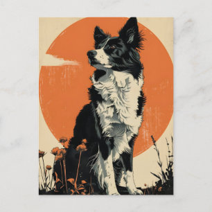 Postal Borde del arte de la época de la collie