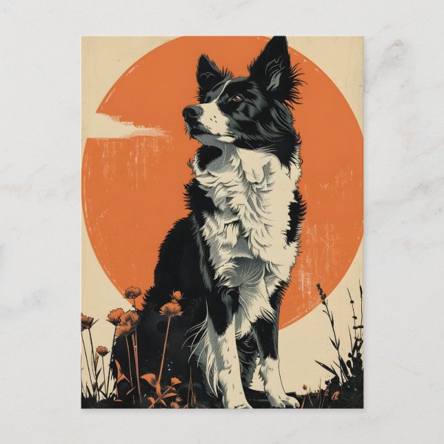 Postal Borde del arte de la época de la collie (Anverso)