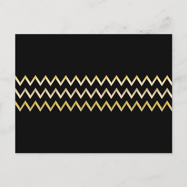 Postal Borde dorado - zigzag + tu espalda e ideas (Anverso)