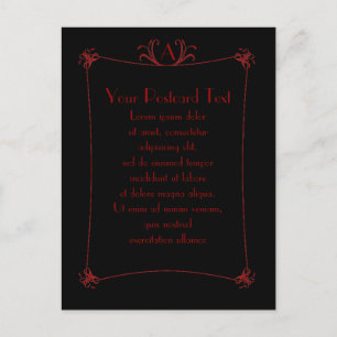 Postal Borde elegante de personalizable con monograma