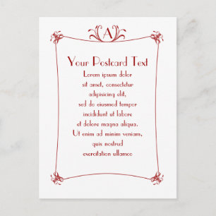Postal Borde elegante de personalizable con monograma