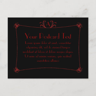 Postal Borde elegante de personalizable con monograma