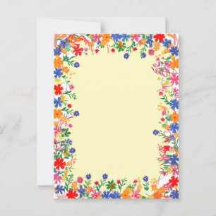 Postal Borde floral colorido y luminoso