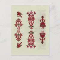 Borde rumano vintage, diseño tradicional