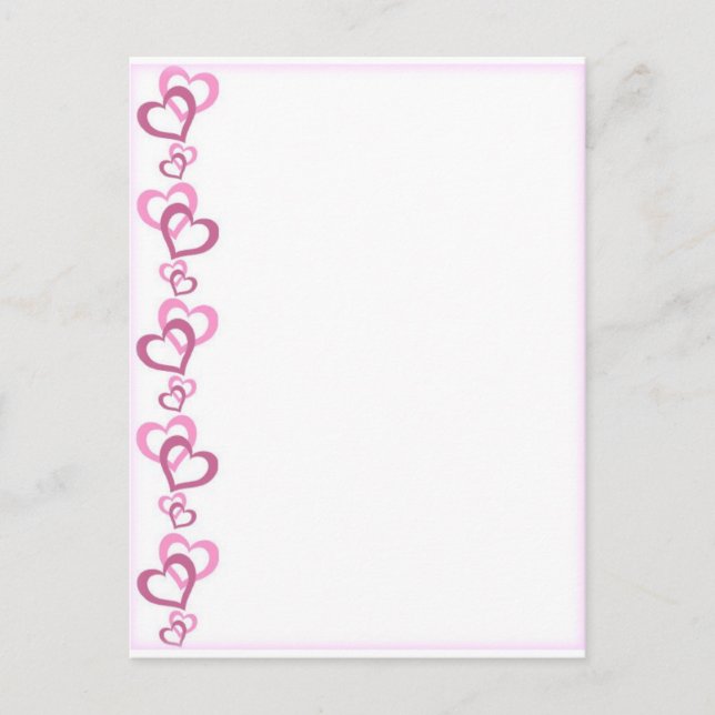 Postal borde suave de los corazones rosas (Anverso)