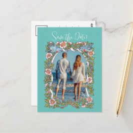 Postal Borde verde azulado de aves silvestres salva foto