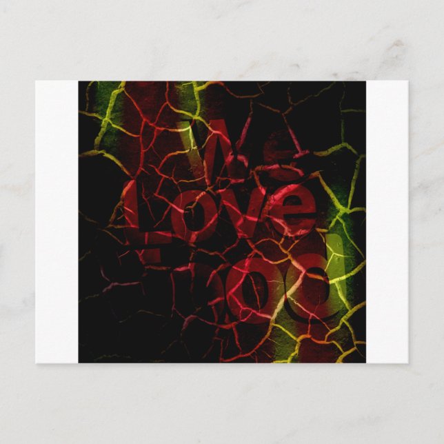 Postal Bordes fracturados, corazón fuerte: amor inquebran (Anverso)