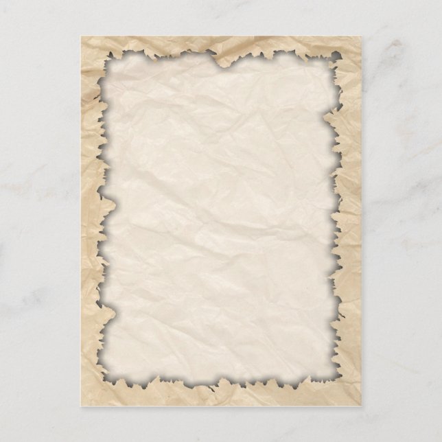 Postal Bordes quemados en papel de arruga (Anverso)