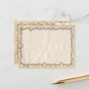 Postal Bordes Rasgados en Papel Arrugado