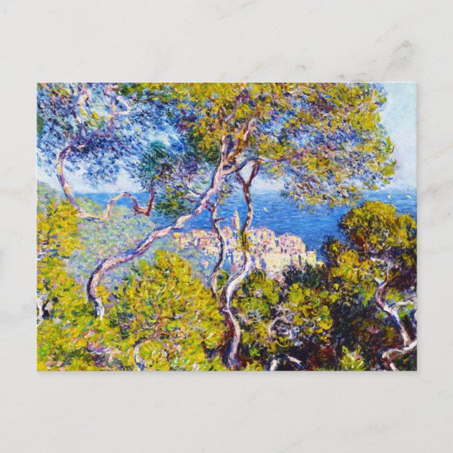 Postal Bordighera, 1884 Claude Monet genial, viejo, maest (Anverso)