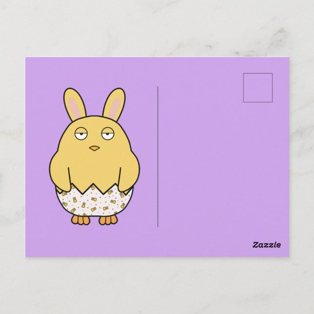 Postal Bored Bunny Chick (Reverso)
