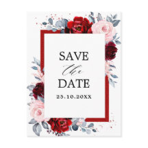 Borgoña Dusty Blue Slate Save the Date