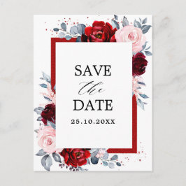 Postal Borgoña Dusty Blue Slate Save the Date