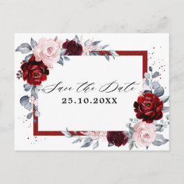 Postal Borgoña Dusty Blue Slate Save the Date