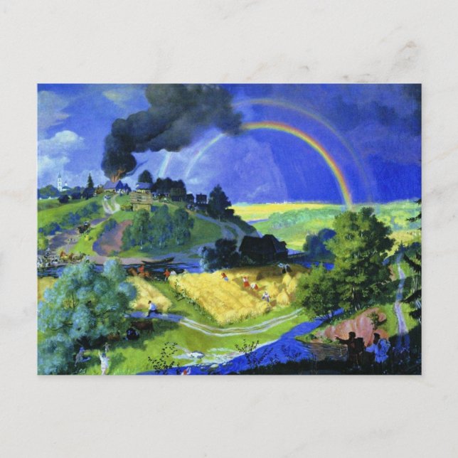Postal Boris Kustodiev, después de la tormenta, (Anverso)