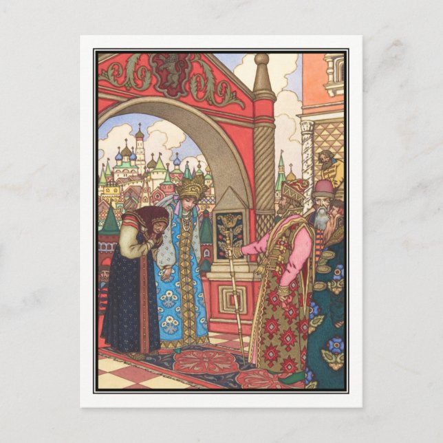 Postal Boris Zvorykin - Vassilissa, la Feria (Anverso)