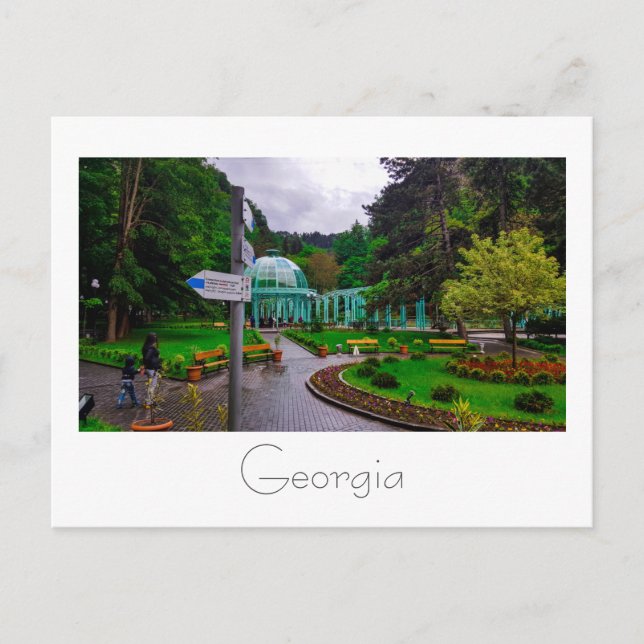 Postal Borjomi Georgia Hot Springs Caucuses Montañas (Anverso)