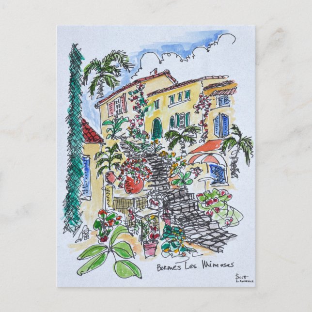 Postal Bormes-les-Mimosas | Provenza-Alpes-Costa Azul (Anverso)