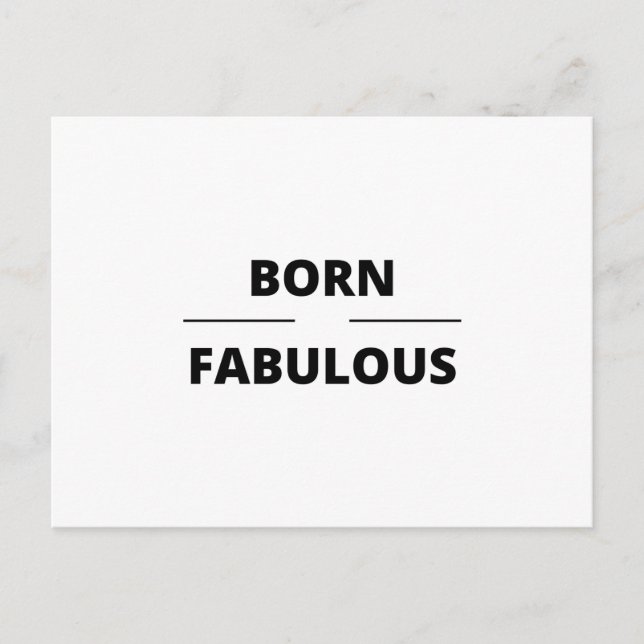 POSTAL BORN FABULOUS (Anverso)