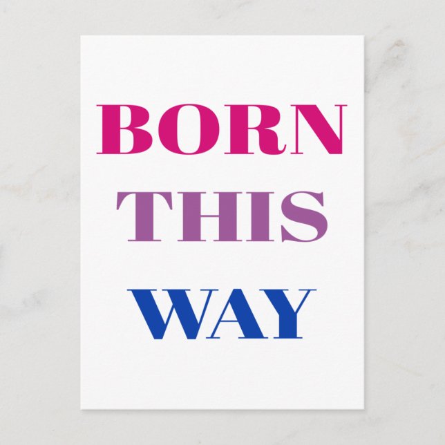 Postal Born this way - Bisexual Pride (Anverso)