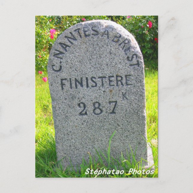 Postal Borne kilométrique BRETAGNE FRANCE (Anverso)