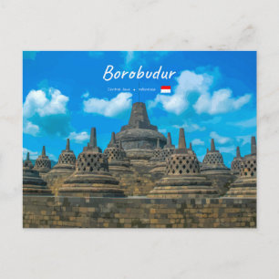 Postal Borobudur, Indonesia - Antiguo templo budista
