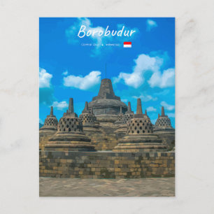 Postal Borobudur, Indonesia - Antiguo templo budista