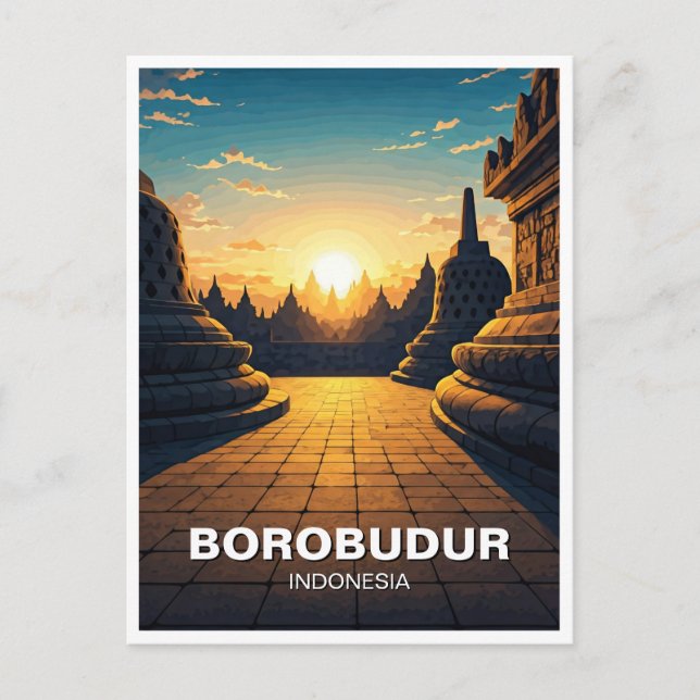 Postal Borobudur Indonesia Patrimonio de la Humanidad de  (Anverso)