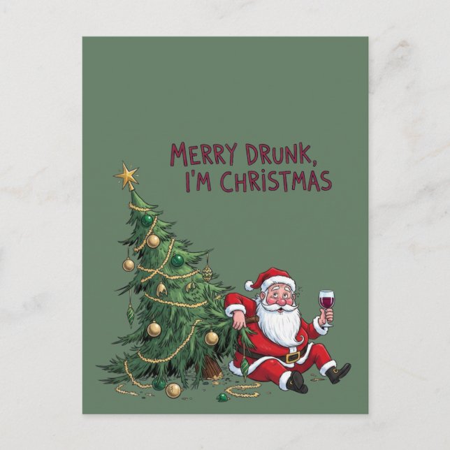 Postal Borracho Alegre, soy Santa Navidad (Anverso)