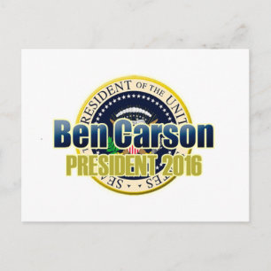 Postal Borrador Benjamin Carson para Presidente