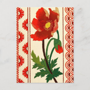 Postal Borroidery de la tripulación floral