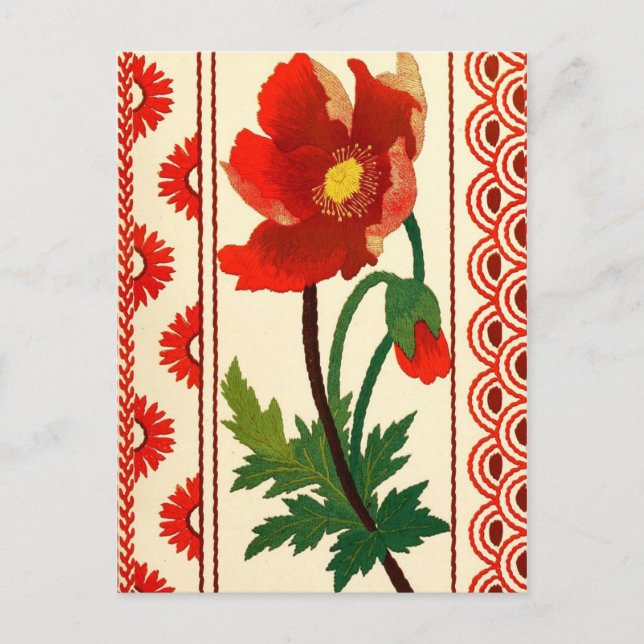 Postal Borroidery de la tripulación floral (Anverso)