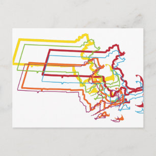Postal borrón de orgullo de massachusetts