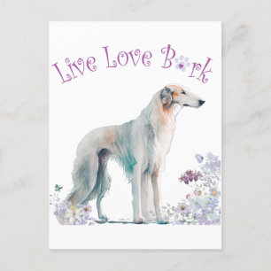 Postal Borzoi Dog Mom Floral