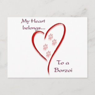 Postal Borzoi Heart Belongs