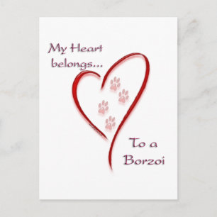 Postal Borzoi Heart Belongs