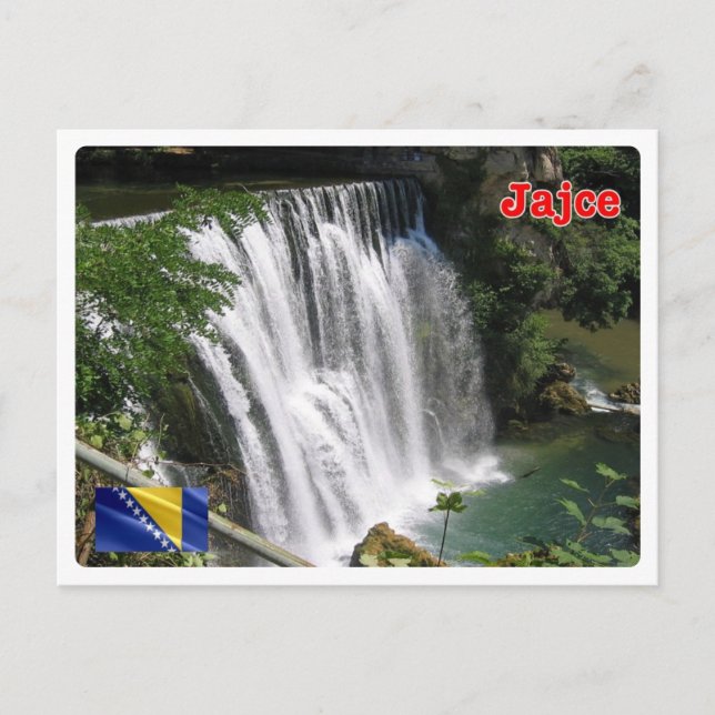 Postal Bosnia y Herzegovina - Cascada Jajce - Pliva - (Anverso)