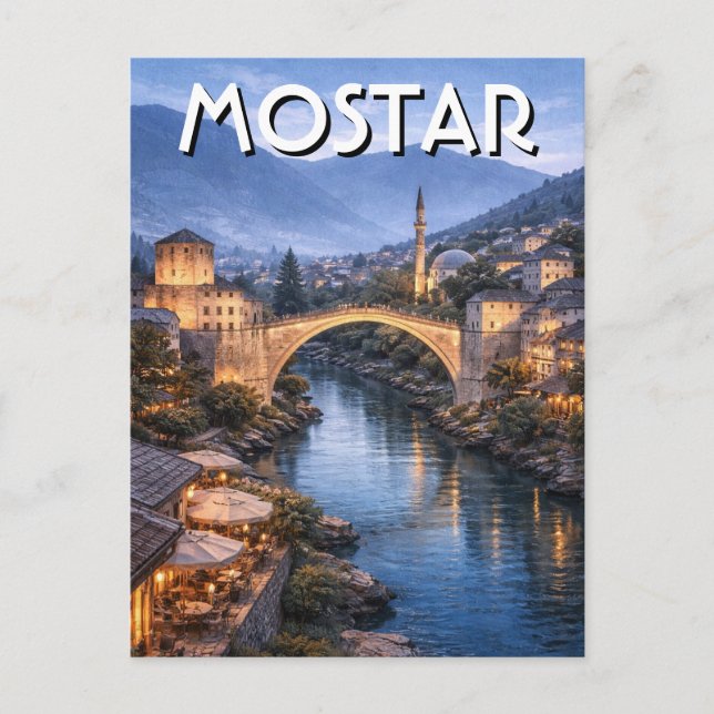 Postal Bosnia y Herzegovina Mostar Viaje (Anverso)