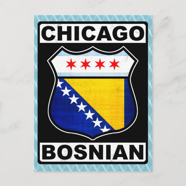 Postal Bosnio-americano de Chicago (Anverso)
