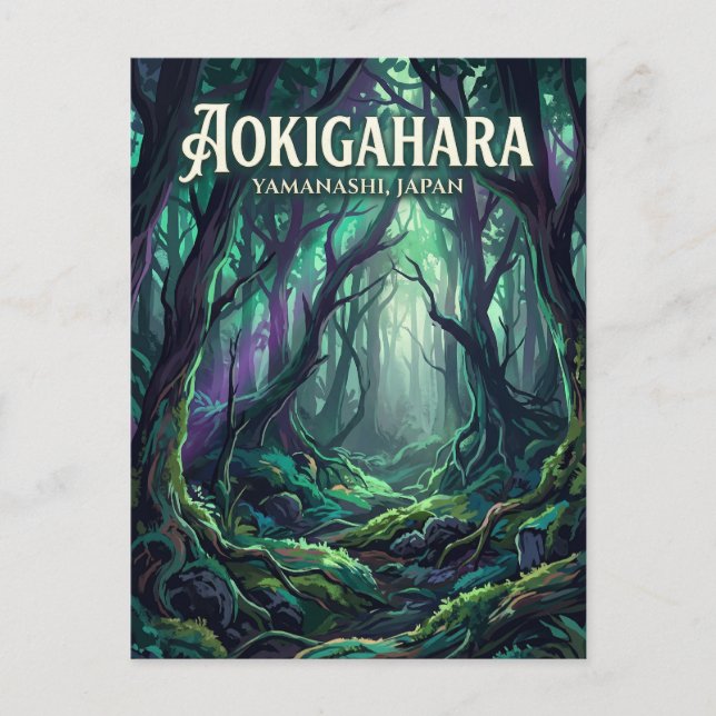 Postal Bosque Aokigahara Japón (Anverso)