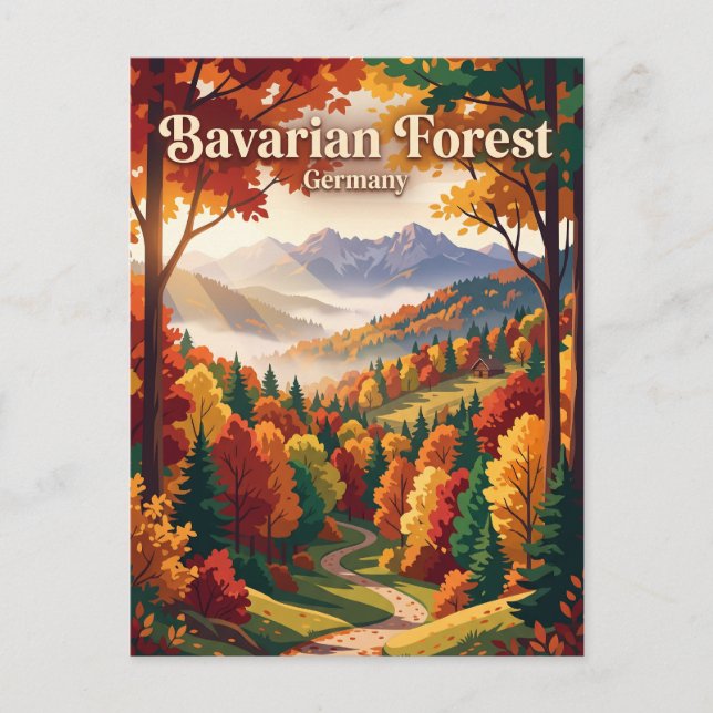 Postal Bosque Bávaro Alemania (Anverso)