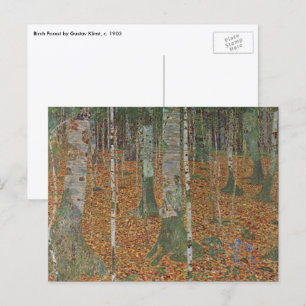 Postal Bosque de abedules por Gustav Klimt, Arte Nouveau 
