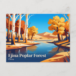 Postal Bosque de álamos de Ejina China