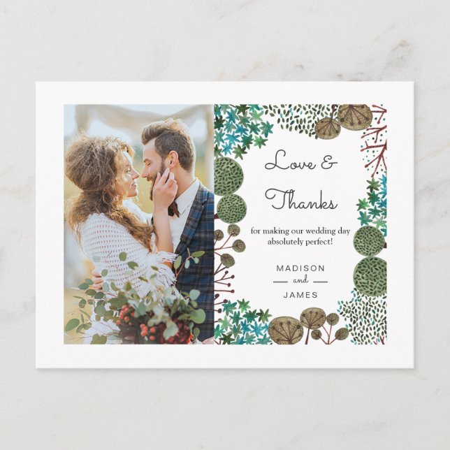 Postal Bosque de árboles | Gracias |Postal fotográfica (Anverso)