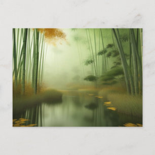 Postal Bosque de Bambú con río