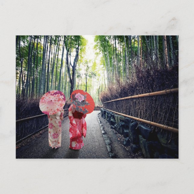 Postal Bosque de bambú en Kioto (Anverso)