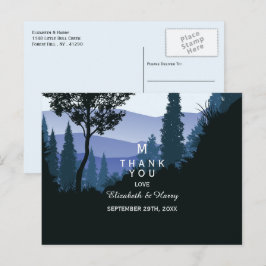 Postal Bosque de bosques azules, Boda rústico gracias