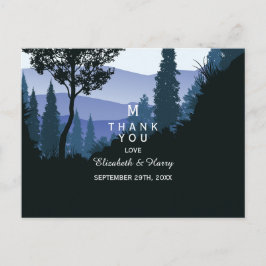 Postal Bosque de bosques azules, Boda rústico gracias